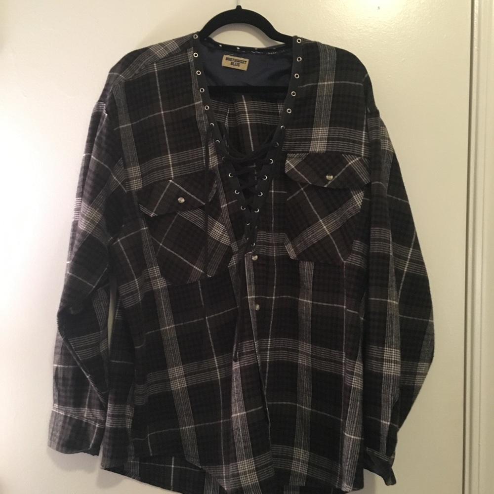 Resell** Oversized Lace Up Top